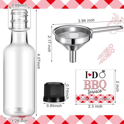 Maxdot 36 Set I Do BBQ Device Confagement Decorations Clear Blastic 1.7 Oz زجاجة صلصة حار in Kuwait