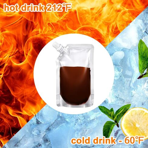 Meanplan 200 Pcs Reusable Plastic Pouches Bulk Plastic Juice Pouches Clear Leak Proof Bags Container with Funnel for Adults Women Men Party Travel Concert Outdoor Sport(3.5 oz) in Saudi Arabia