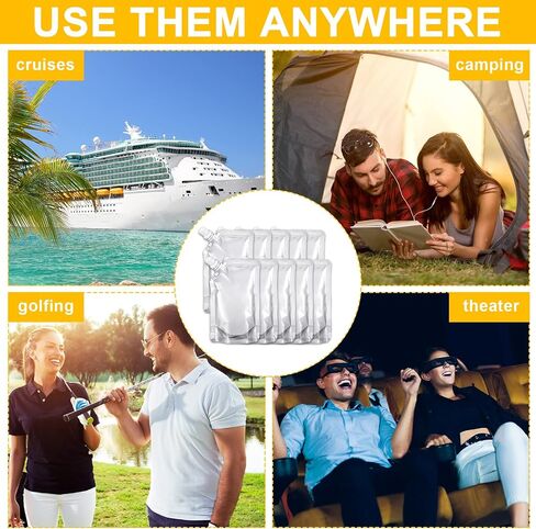 Meanplan 200 Pcs Reusable Plastic Pouches Bulk Plastic Juice Pouches Clear Leak Proof Bags Container with Funnel for Adults Women Men Party Travel Concert Outdoor Sport(3.5 oz) in Saudi Arabia