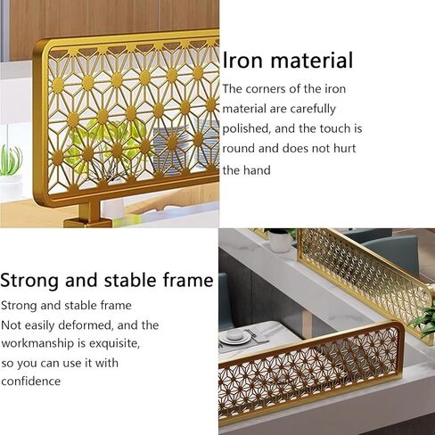 TIST Restaurant Partition Screen Commercial Partition Screen Office Hotel Study Room Partition Screen(Gold,11.8x39.4in) in Saudi Arabia