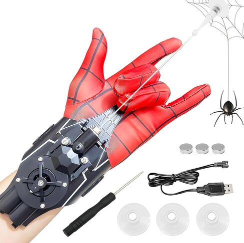 Web Launcher Spider String Shooter Toy, Web Shooters Cool Gadgets Reel-in Real Silk Superhero Role-Play Fun Stuff Toys Great for Men and Kids in Kuwait
