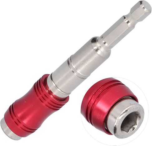 Hex Drill Bit Holder Multi Angle Universal Hand Operated Tools 1/4in Chrome Vanadium Steel 3.5in Length 0 20 Degrees Adjustable for Small Spaces DIY Projects (Red + Silver) in Saudi Arabia