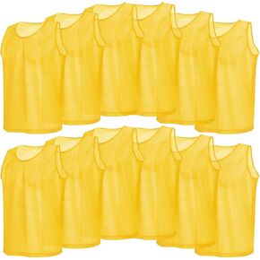 12 Pack Training Jerseys,Adults Training Vests Mesh Sports Shirt for Soccer Football(Yellow) in Kuwait
