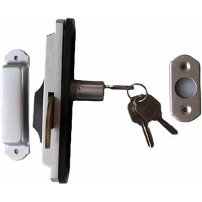 قفل خطاف الباب المنزلق لألومنيوم باب سبيكة باب ضيق سمك الباب 15 مم إلى 35 مم في الخارج مع مفتاح داخل المقبض 1pcs in Kuwait