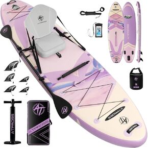 12'x36 Inflatable Paddle Board, 500lbs Extra Wide Stand Up Paddleboard for Adults with Premium SUP Accessories Kit & Backpack, Blow Up Kayak Non-Slip Stable Deck Boat for Yoga Fishing Surf in Saudi Arabia
