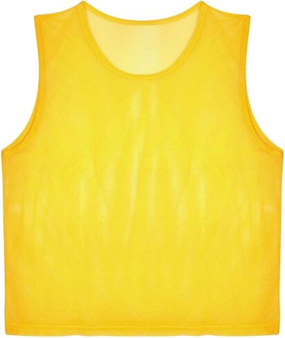 12 Pack Training Jerseys,Adults Training Vests Mesh Sports Shirt for Soccer Football(Yellow) in Saudi Arabia