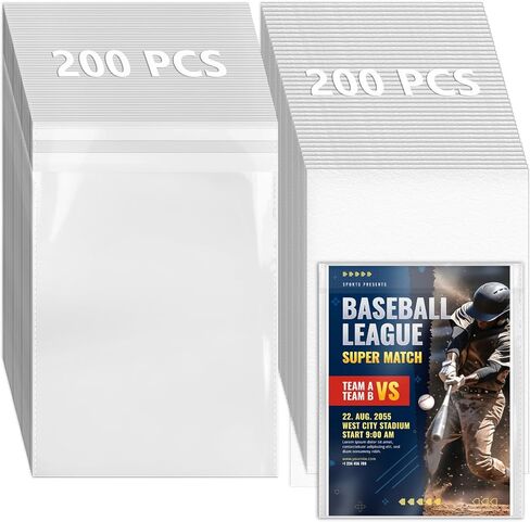 DEDC 400Pcs Magazine Covers Plastic Protector, Magazine Bags and Boards, Standard Size 9x11.8 inches, Magazine Sleeves and Boards for Storage and Display in Kuwait