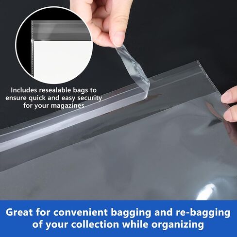 DEDC 400Pcs Magazine Covers Plastic Protector, Magazine Bags and Boards, Standard Size 9x11.8 inches, Magazine Sleeves and Boards for Storage and Display in Kuwait