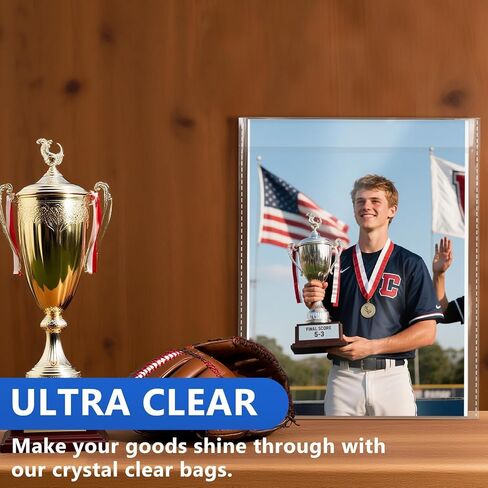 DEDC 400Pcs Magazine Covers Plastic Protector, Magazine Bags and Boards, Standard Size 9x11.8 inches, Magazine Sleeves and Boards for Storage and Display in Kuwait