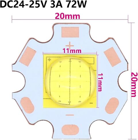 1PCS عالية الطاقة 72W 45W XHP110 LEDs للخرز المصباح 6-7V 3-5V LED DIODE DIOD DIY LED HOLDLER LIGHTING WHITE (XHP110 DC24-25V 3A) in Kuwait