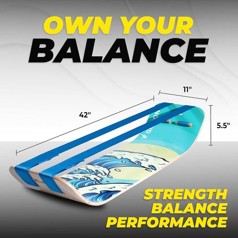 GIBBON SlackBoard Plus - 2-in-1 Slackline Balance Board for Adults - Workout Equipment Home Gym Training - Wooden Balance Trainer - Standing Desk Exercise, Yoga, Agility, Pilates, Core, Fitness in Saudi Arabia