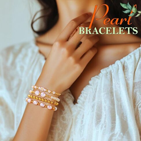 Gold Beaded Layered Bracelet Bohemian Clay Beads Stackable Bracelets 7PCS Stretch Bangle Set for Women and Men((P-02) in Saudi Arabia