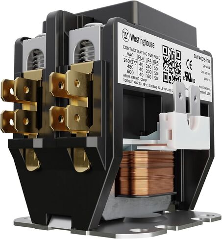 Westinghouse HVAC Countor ، 2 عمود ، 40 أمبير ، ملف 120 فولت ، العروات والخط والتحميل ، A2L محدد AC AC ، UL معترف به وموافقته على UL 60335 in Saudi Arabia