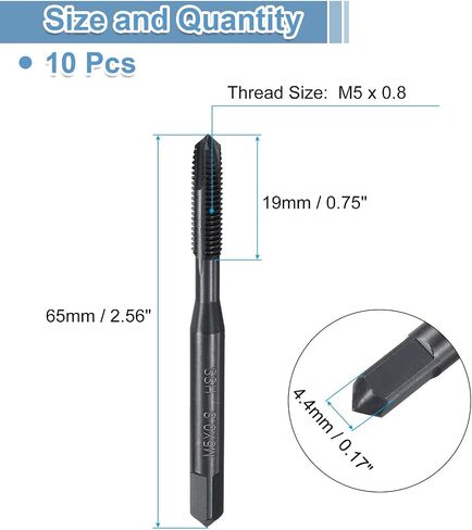 UXCELL POINT POINT PLUP PLUTING THERE TAP M4 X 0.7 الخيط ، المواضيع الأرضية H2 ، الفولاذ عالي السرعة 6542 ، نيترنج ، استطلاعات المسمار المتري. in Saudi Arabia