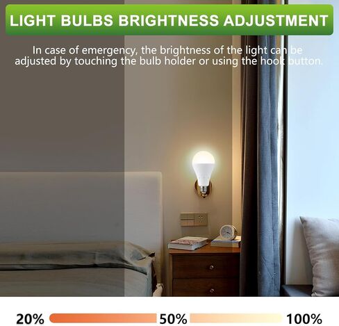 6 Pack Rechargeable Emergency Light Bulbs, Battery Powered Energy Efficient LED Light Bulb 6000K Daylight E26 120 Volt 9W 60W Equivalent with 1200mAh for Home Power Outage Camping Hurricane in Saudi Arabia