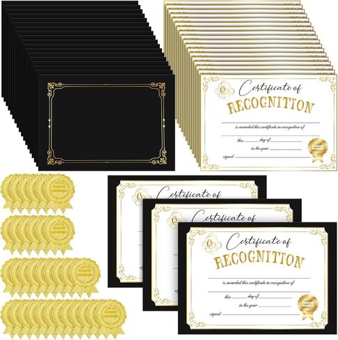 Karenhi Certificate Award Kit Certificate Holders 8.7 x 12'' Certificate Paper Gold Foil Award Seals Stickers for Kindergarten Senior Students Diploma Graduation(Class Style, 108 Pcs) in Saudi Arabia
