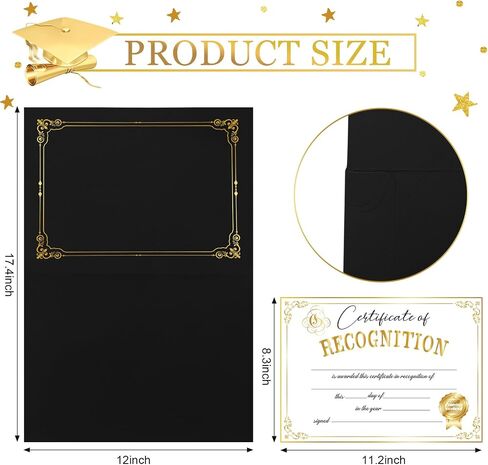 Karenhi Certificate Award Kit Certificate Holders 8.7 x 12'' Certificate Paper Gold Foil Award Seals Stickers for Kindergarten Senior Students Diploma Graduation(Class Style, 108 Pcs) in Saudi Arabia