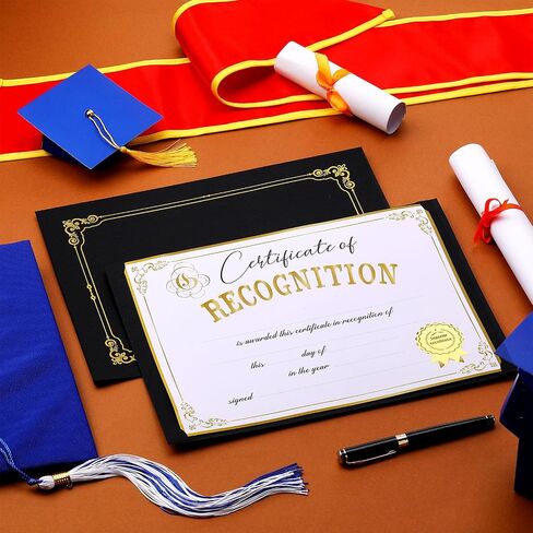 Karenhi Certificate Award Kit Certificate Holders 8.7 x 12'' Certificate Paper Gold Foil Award Seals Stickers for Kindergarten Senior Students Diploma Graduation(Class Style, 108 Pcs) in Saudi Arabia