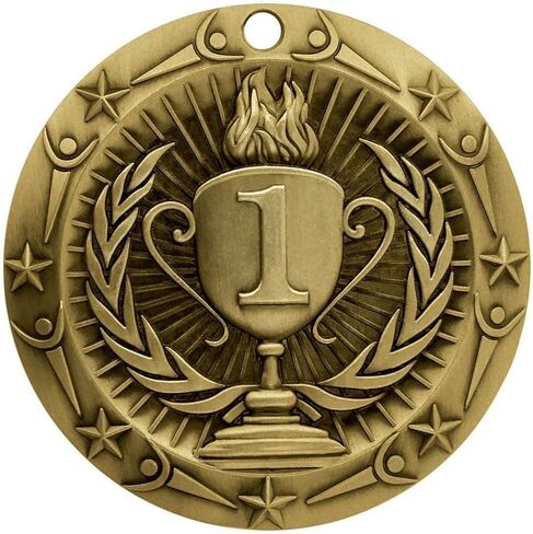 Decade Awards Place World Class Engraved Medal - 3 Inch Wide Olympic WCM Place Medallion with Stars and Stripes American Flag V Neck Ribbon - for Adults & Kids in Saudi Arabia