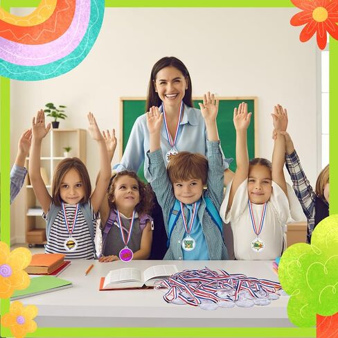DIY Blank Medals for Kids, Design Your Own Award Medals with Colorable Sheets and Blank Sheets, Custom Acrylic Awards Kit with Ribbon for Back to School Field Day Games Prize Gifts in Saudi Arabia