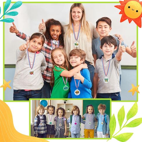 DIY Blank Medals for Kids, Design Your Own Award Medals with Colorable Sheets and Blank Sheets, Custom Acrylic Awards Kit with Ribbon for Back to School Field Day Games Prize Gifts in Saudi Arabia