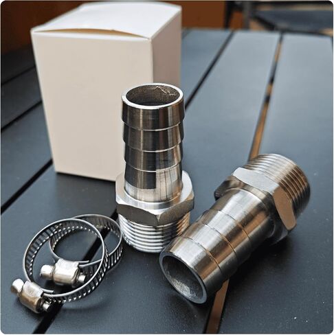 3/4" Barb x 3/4" NPT Male Stainless Steel Barbed Hose Fitting,Leak-Proof Connector for RV Water Systems, Homebrew Beer, Hydroponics, Air Compressors & More - Heavy Duty Universal Adapter (Pack of 2) in Saudi Arabia