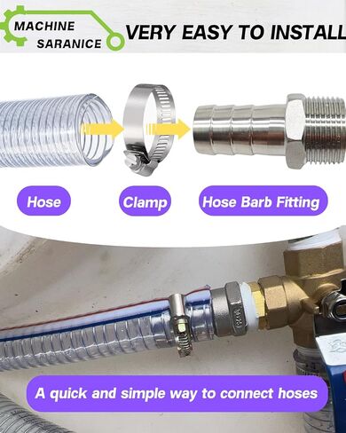 3/4" Barb x 3/4" NPT Male Stainless Steel Barbed Hose Fitting,Leak-Proof Connector for RV Water Systems, Homebrew Beer, Hydroponics, Air Compressors & More - Heavy Duty Universal Adapter (Pack of 2) in Saudi Arabia
