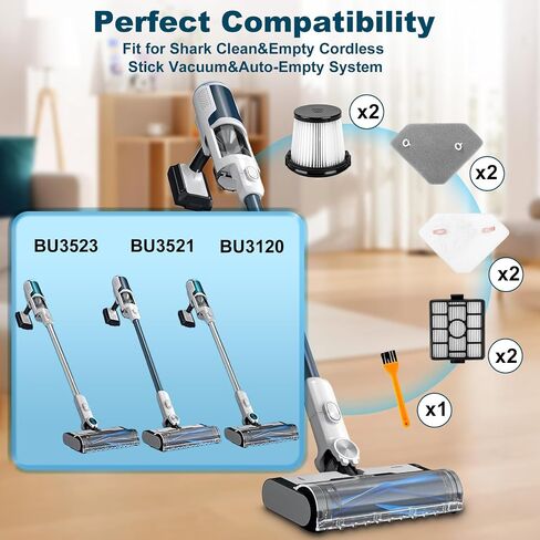 Replacement HEPA Filter for Shark BU3523 BU3521 BU3120 Cordless Stick Vacuum,Washable&Reusable Pre-Motor,Foam,and Auto-Empty System Filters-Compatible,Clean&Empty Cordless Vacuum Cleaner (7 Pack) in Saudi Arabia