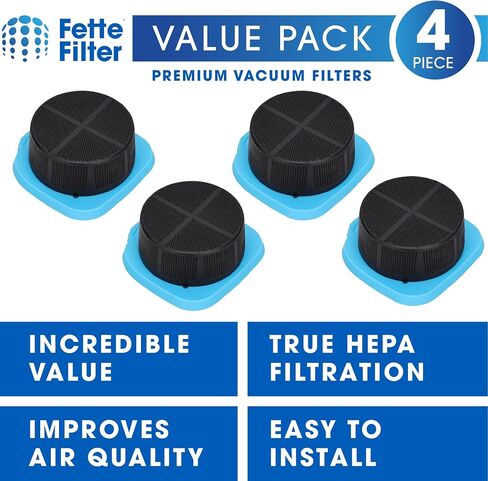 Fette Filter - HNVDF10 Presection Vacuum Filter Set متوافق مع أسود+Decker Dustbuster Blast Plash Handheld Models HNVD220J00 ، HNVD220 - حزمة 4 in Kuwait