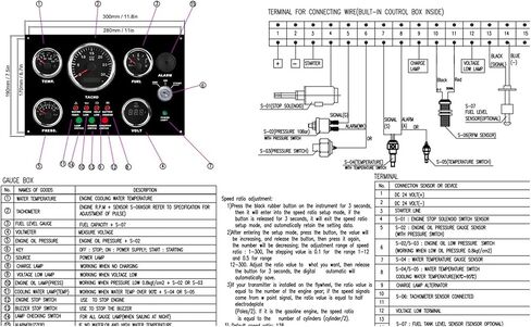 Dashboard 5 Gauge Set Switch Panel 9-32V Oil Level Water Temperature Oil Pressure Voltage Engine Speed Boat Accessories in Saudi Arabia
