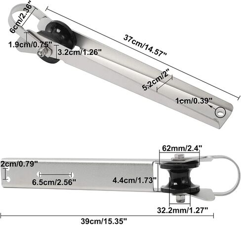 15in Anchor Roller 304 Stainless Steel Anti Corrosion Wear-Resistant Docking Roller for Small Boat Accessories in Saudi Arabia