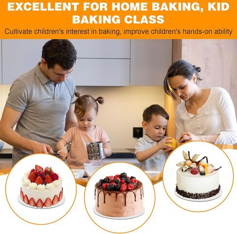100 pcs 5 بوصة ألواح كعكة مستديرة ، 0.08 بوصة أبيض سميك ألواح الكعك من الورق المقوى من الورق المقوى للخبز - مقاومة للماء وصديق للبيئة in Kuwait