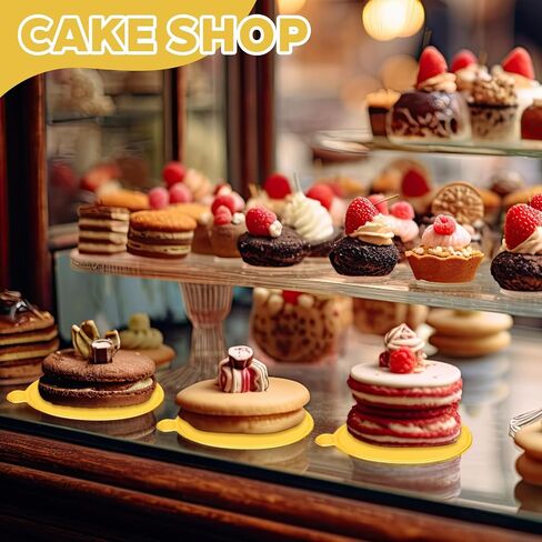 100 Pcs Gold Mini Cake Boards,3.1 inch Round Cardboard Bases,Disposable Food-Grade Plates for Mini Flan,Cupcakes and Desserts,Perfect for Party,Baking and Dessert Display Wedding Birthday in Saudi Arabia