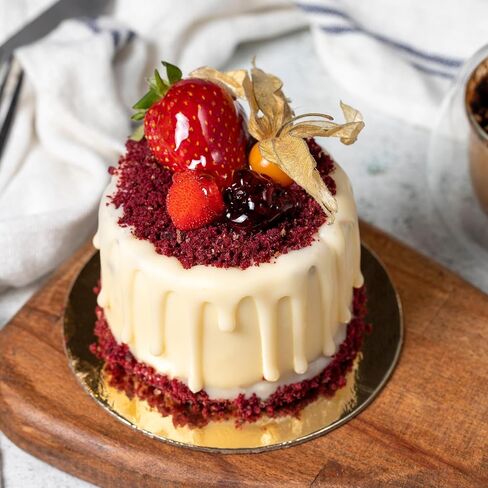 لوحة كعكة مستديرة 5 بوصة مع Tab Mini Pastry عكسي مشمع لوحات الحلوى مصغرة لألواح معجنات عرض الحلوى (الذهب والأسود) in Saudi Arabia
