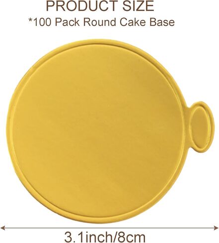 100 Pcs Round Mini Cake Boards 3 inch Gold Circle Base Paper Cupcake Dessert Plates for Wedding Birthday Party Baby Shower in Saudi Arabia