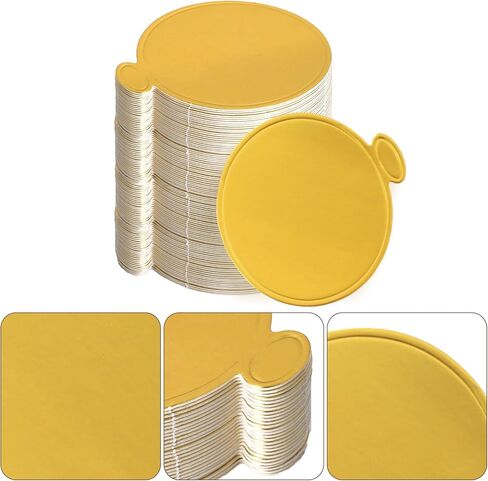 100 Pcs Round Mini Cake Boards 3 inch Gold Circle Base Paper Cupcake Dessert Plates for Wedding Birthday Party Baby Shower in Saudi Arabia
