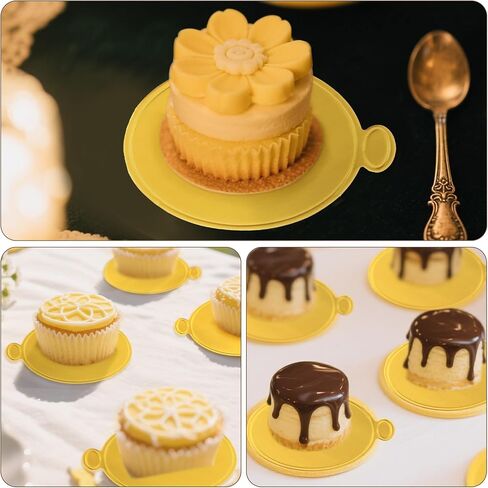 100 Pcs Round Mini Cake Boards 3 inch Gold Circle Base Paper Cupcake Dessert Plates for Wedding Birthday Party Baby Shower in Saudi Arabia