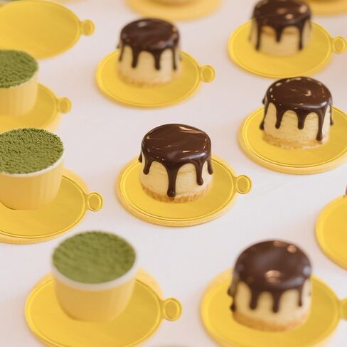 100 Pcs Round Mini Cake Boards 3 inch Gold Circle Base Paper Cupcake Dessert Plates for Wedding Birthday Party Baby Shower in Saudi Arabia
