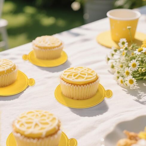 100 Pcs Round Mini Cake Boards 3 inch Gold Circle Base Paper Cupcake Dessert Plates for Wedding Birthday Party Baby Shower in Saudi Arabia