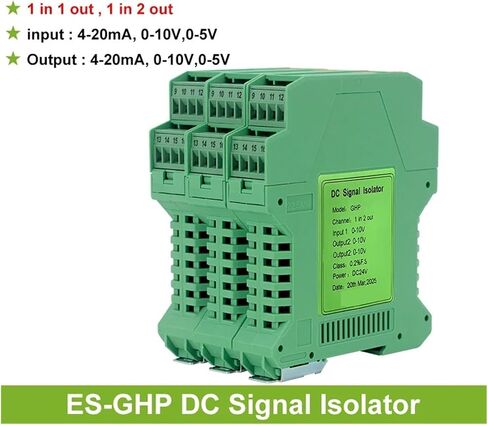 مستشعر عزل الإشارة التناظرية DC استشعار الجهد الحالي 1 في 2 OUT 0-10V 4-20MA 0-5V INGIDATOR DC24V 220V (1in 1 Out ، إدخال 0-5V_OUTPUT 0-20MA_DC24V PWR) in Saudi Arabia