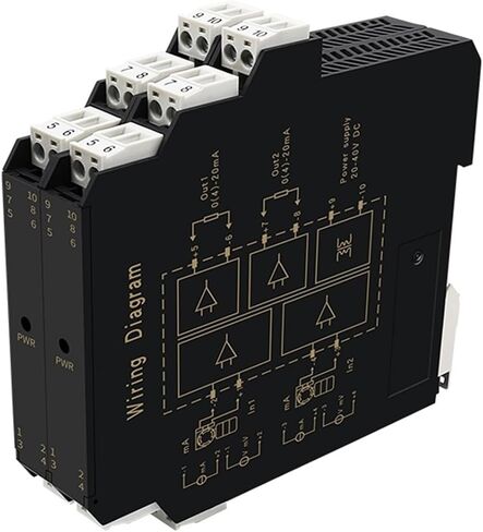THS-IP 2 in 2 Out Passive Two-Wire Signal Isolator 4-20mA Current Voltage Analog Input Power Distribution 24V(Output 0-5V_Input 0-20MA) in Saudi Arabia