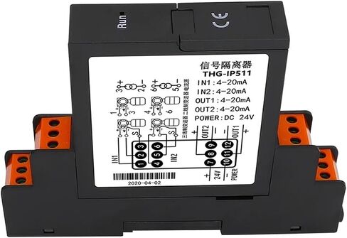 Signal Isolator DC24v 4-20ma/0-10v(1IN2OUT,0-10V Output_0-20MA Input_DC24V) in Saudi Arabia