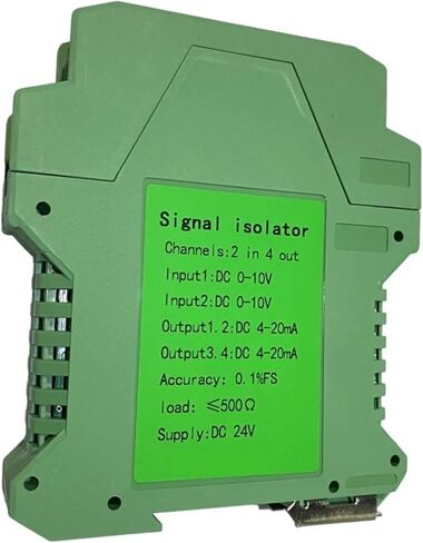 Signal Isolator Power Supply Current Transmitter 4-20mA to 0-10V Isolator Distribution Signal Distributor 420ma Analog Isolation(1 in 1 Out,Output 0-10V_Input 4-20MA_DC24V) in Saudi Arabia