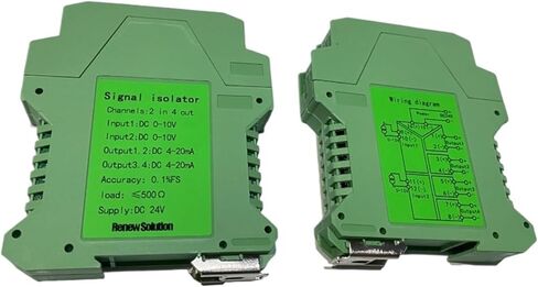 Signal Isolator Power Supply Current Transmitter 4-20mA to 0-10V Isolator Distribution Signal Distributor 420ma Analog Isolation(1 in 1 Out,Output 0-10V_Input 4-20MA_DC24V) in Saudi Arabia