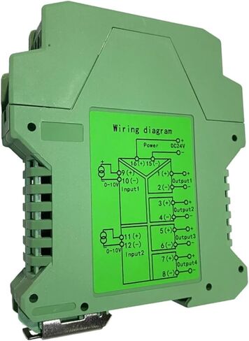 Signal Isolator Power Supply Current Transmitter 4-20mA to 0-10V Isolator Distribution Signal Distributor 420ma Analog Isolation(1 in 1 Out,Output 0-10V_Input 4-20MA_DC24V) in Saudi Arabia