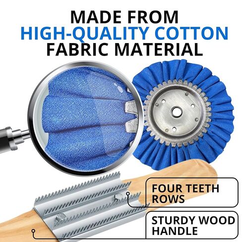 13PCS 8 Inch Aluminum Polishing Kit – Airway Buffing Wheels and Compounds Set for Metal Rim Shine Restoration Grinder Compatible Wheel Polisher for Chrome Finishing and Surface Refining in Kuwait