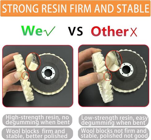 6PCS Wool Felt Flap Polishing Disc, Wool Felt Flap Discs Polishing Wheel, 4.5 Inch Wool Polishing Wheel for Angle Grinder, Metal, Marble, Stone, Furniture, Car Wax (6) in Saudi Arabia