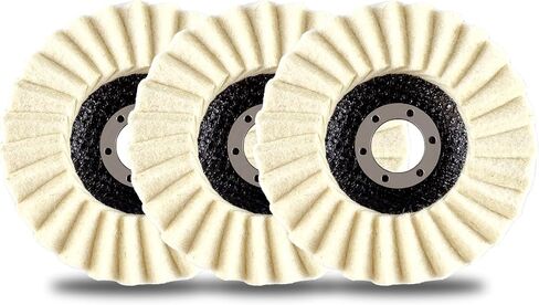 6PCS Wool Felt Flap Polishing Disc, Wool Felt Flap Discs Polishing Wheel, 4.5 Inch Wool Polishing Wheel for Angle Grinder, Metal, Marble, Stone, Furniture, Car Wax (6) in Saudi Arabia