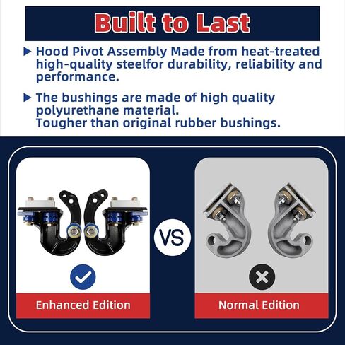 M134708R & M134708L for Peterbilt Lower Hood Pivot Kit & Hood Hinge Pivot Bolt Bushing Bracket Kit for Peterbilt 377 378 379 Replace:13-04708R 13-04708L 13-04154 13-04164 13-04626 in Saudi Arabia