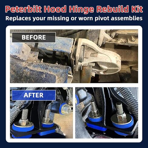 M134708R & M134708L for Peterbilt Lower Hood Pivot Kit & Hood Hinge Pivot Bolt Bushing Bracket Kit for Peterbilt 377 378 379 Replace:13-04708R 13-04708L 13-04154 13-04164 13-04626 in Saudi Arabia